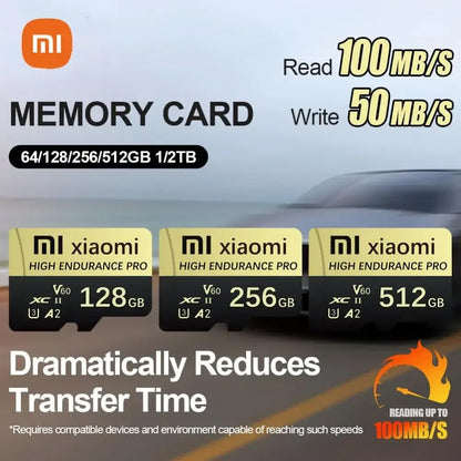Cartão Micro TF Xiaomi Ultra 512GB 256GB Mini Cartão de Memória SD 2TB 1TB Cartão SD Memória 128GB Para Armazenamento de Arquivos de Alta Velocidade Cartões Flash