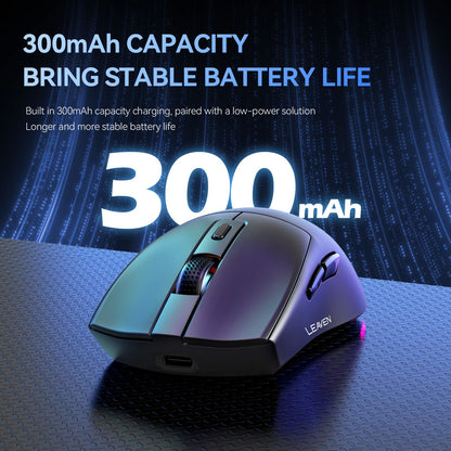 LEAVEN X3 2.4G Bluetooth Modo Duplo Receptor Mouse Óptico Sem Fio Mouse Gamer 1600DPI Mouse Compatível com Bluetooth para MacBook L