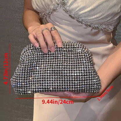 Luxury Glitter Cloud Bag Women's Handbag Crystal Shiny Rhinestones Diamond Evening Bag Wedding Party Clutch Purse Shoulder Bags