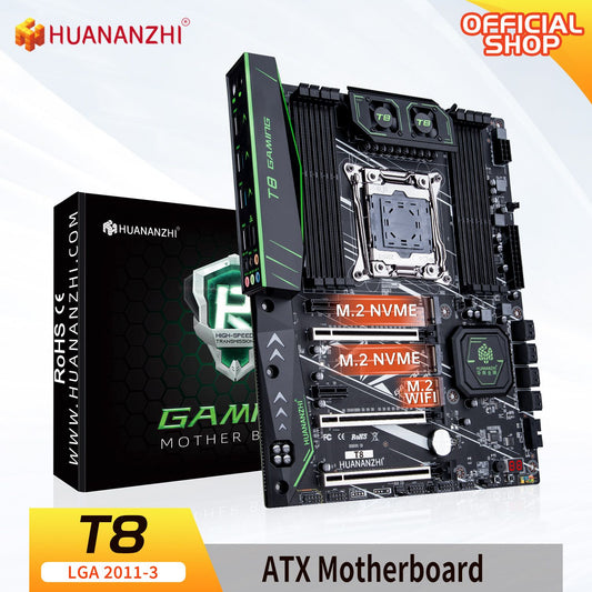 Placa-mãe HUANANZHI X99 T8 LGA 2011-3 XEON X99 compatível com Intel E5 2696 2678 2676 2673 2666 V3 com suporte a memória DDR3 RECC NVME