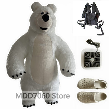 Giant Panda Inflatable Costume Street Funny Polar Bear Mascot Costume Party Role Playing Plush Inflatable Mascot Costume