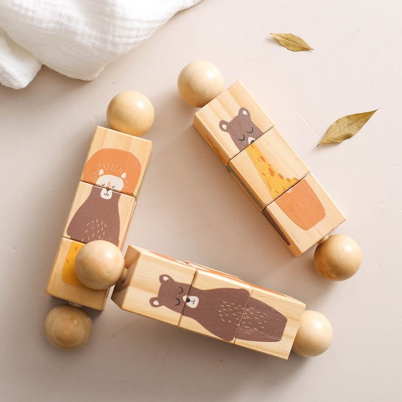 1pc Wooden Montessori Toy Hand bell Toy Baby Mobile Musical Rattle Toy Children Stroller Classic Educational Toys Kid Gifts