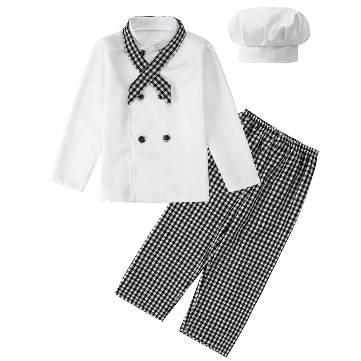Kids Boys Chef Costume Girls Cooking Baking Clothes Children Halloween Chef Costume Set Cook Uniform Carnival Party Fancy Dress