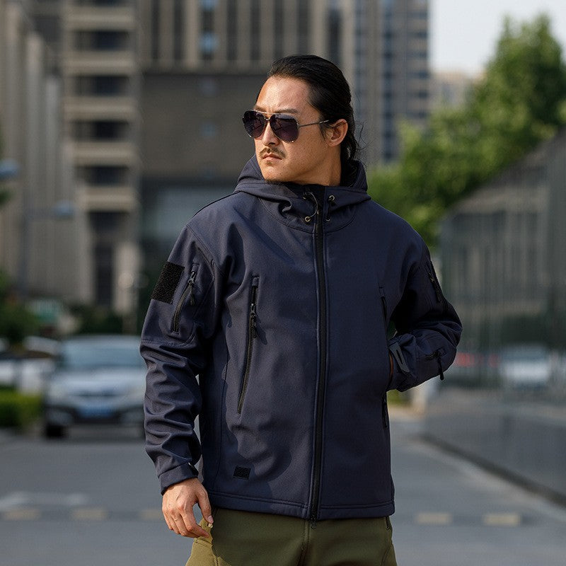 Sharkskin Soft-shell Hard Shell Camouflage Jacket Fleece Thick Tactical Suit Hooded Coat Manufacturers Handsome Outdoor Jacket