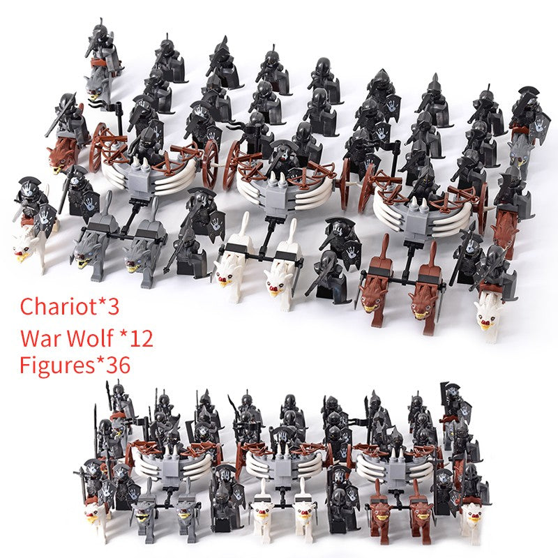 MOC Império Romano Exército Espartano Soldado Medieval Carruagem Blocos de Montar Tijolos Brinquedos de Capacete de Guerra Militar Antiga Para Crianças
