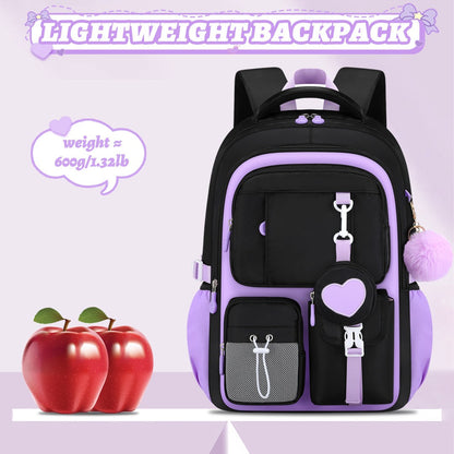 Love series elementary school backpack Lightweight large capacity and cute orthopedic school bags Middle school girls' backpacks