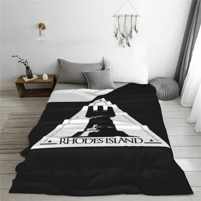 Arknights Rhodes Island Emblem Blanket Flannel Sofa Throw Blanket Super Soft for Home Bedroom Travel Throws Bedspread Quilt