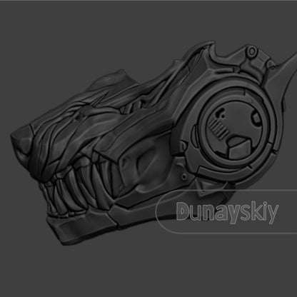 Love and Deepspace Valko Wolf Mask Cosplay Prop Furry 3D Printed Sci-Fi Wolf Head Mask Fluffy Brown Wolf Ears Hair Halloween
