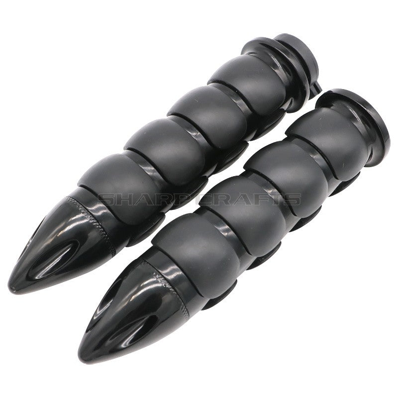 1" 25mm & 7/8'' 22mm Billet Rubber Flame Spike Hand Grips For Harley Honda Kawasaki Suzuki Yamaha  Bikes Cruiser Chopper Custom