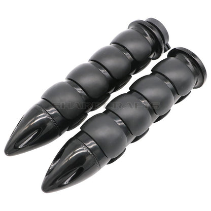1" 25mm & 7/8'' 22mm Billet Rubber Flame Spike Hand Grips For Harley Honda Kawasaki Suzuki Yamaha  Bikes Cruiser Chopper Custom
