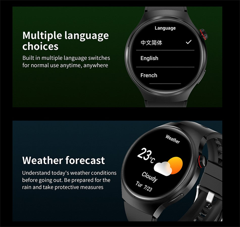 Smartwatch Masculino GT4 Pro 2026: Monitor de Saúde, à Prova D'água, Chamada BT, Tela AMOLED 360*360, Rastreamento GPS, Bússola, Novo Modelo Militar