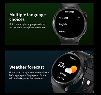 Smartwatch Masculino GT4 Pro 2026: Monitor de Saúde, à Prova D'água, Chamada BT, Tela AMOLED 360*360, Rastreamento GPS, Bússola, Novo Modelo Militar