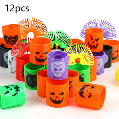 12pcs/bag Halloween Magic Springs Coil Toys Halloween Party Favors Child Trick or Treat Gifts Kids Goodie Bag Filler 2023