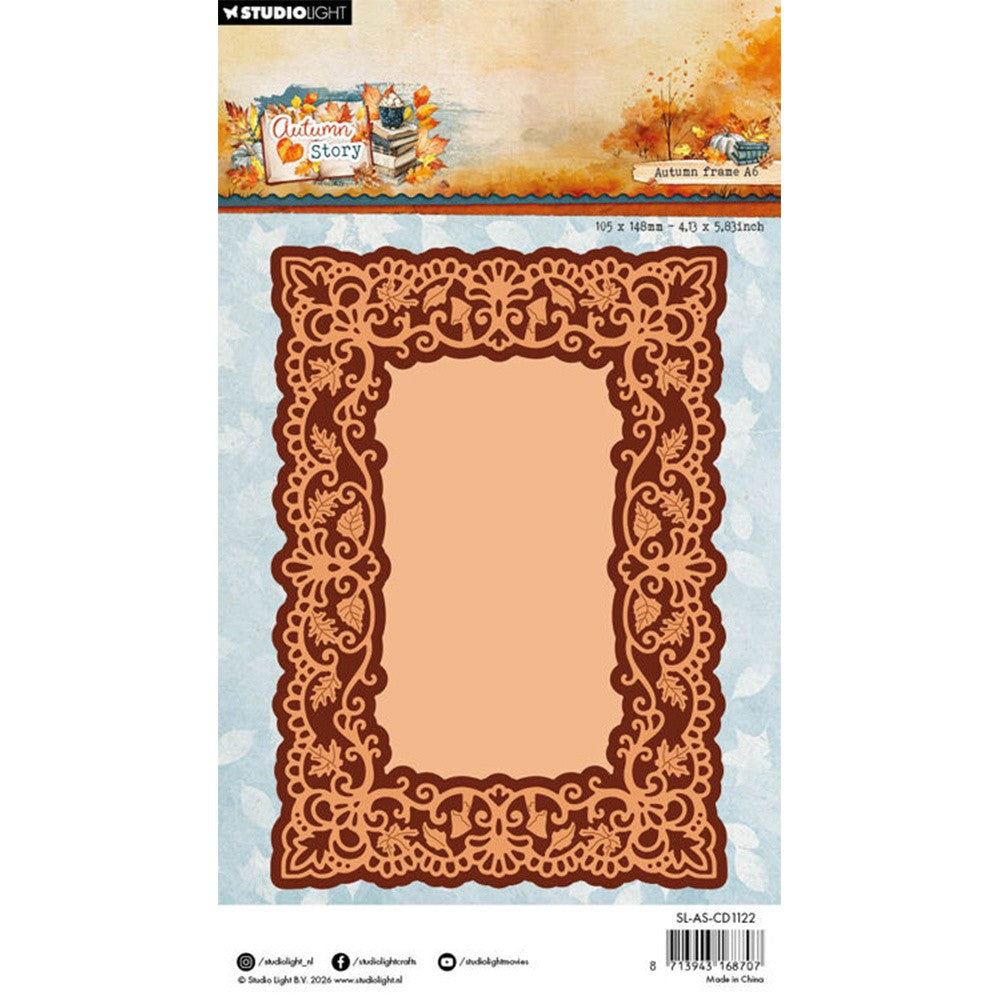 August 2026 New Mushrooms Autumn Frame A6 Autumn Leaves Circle Frame Metal Cutting Dies for DIY Handmade Scrapbook Photo Album