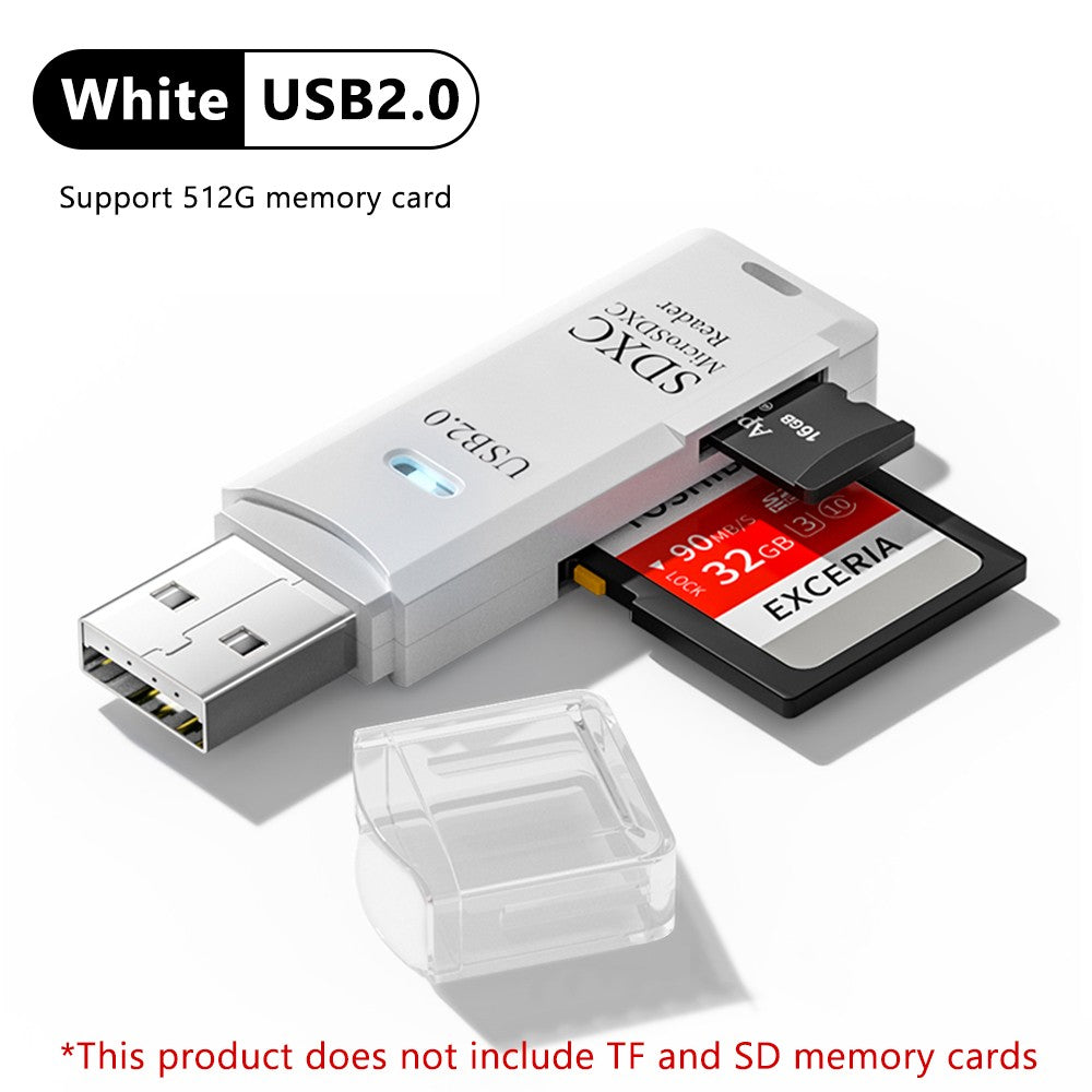 Leitor de cartão 2 em 1 USB 3.0 Leitor de cartão Micro TF SD Adaptador USB Leitor de cartão de alta velocidade Cartão de memória TF para acessórios de PC portátil