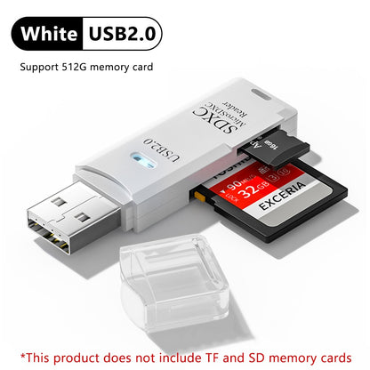 Leitor de cartão 2 em 1 USB 3.0 Leitor de cartão Micro TF SD Adaptador USB Leitor de cartão de alta velocidade Cartão de memória TF para acessórios de PC portátil