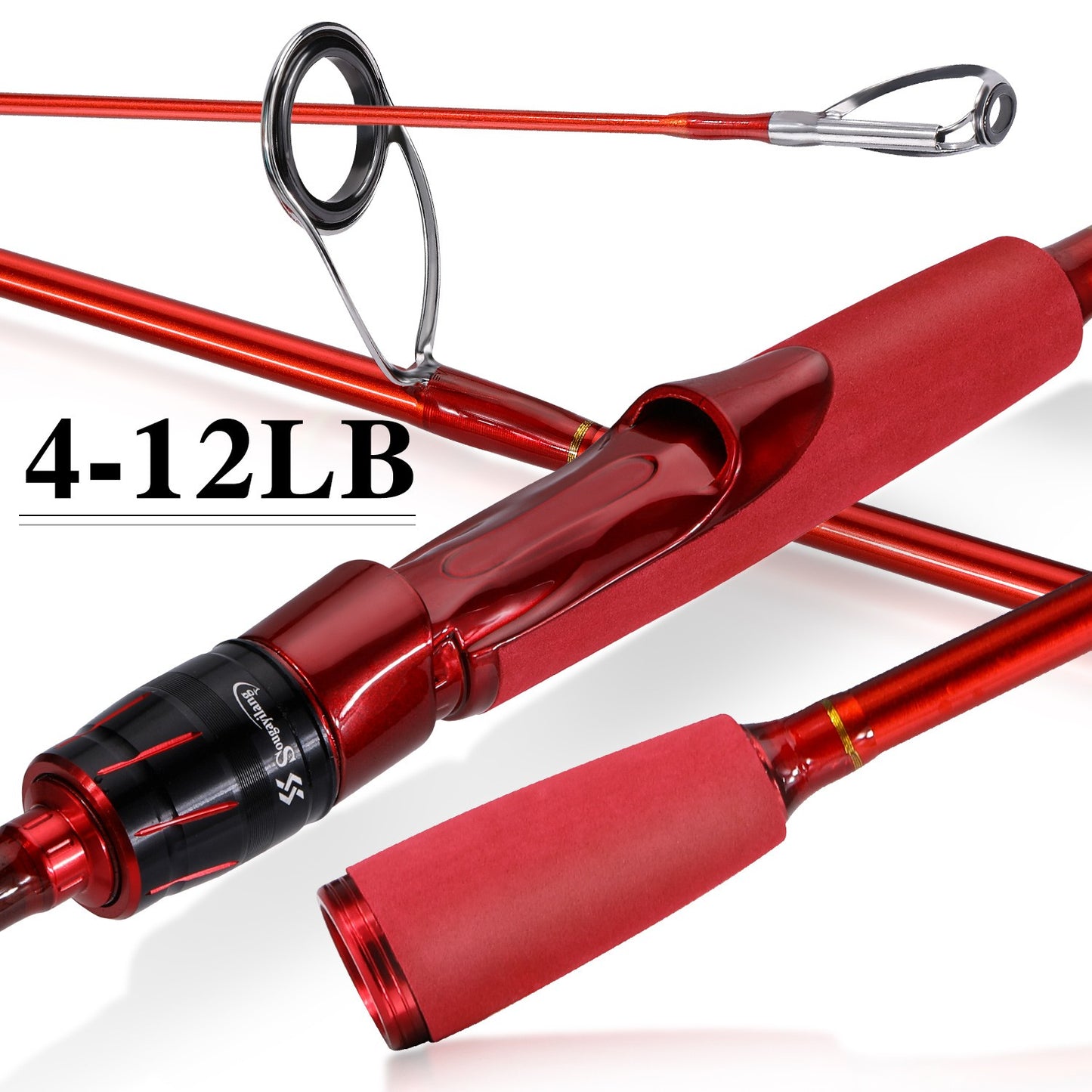 Sougayilang Spinning Fishing Rod 1.8m 2.1m Carbon Rod Baitcasting Fishing Rod 2Section Eva Handle Lure Rod Bass Freshwater Fish