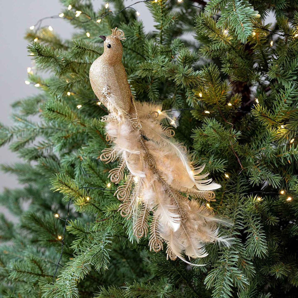 1PC of Peacock Christmas Ornaments Simulate The Atmosphere of Glitch Peacock Branches and Branches Home Decor