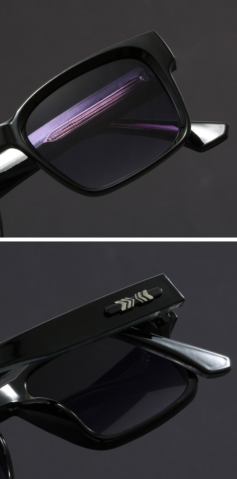 Fashionable Retro Square Black and Leopard Print Full Frame Anti-Uv Sunglasses for Men Japanese Simple Literary Style Shades