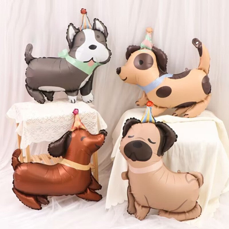 4 Animal Dog Aluminum Foil Balloons Cute Dog Theme Birthday, Anniversary Decoration, Shower, Pet Party Decoration