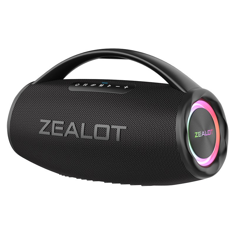 Caixa de Som Bluetooth ZEALOT-S97 80W Potente, Sem Fio com Alça Portátil, para Festa, Acampamento, Luz Colorida RGB