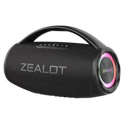 Caixa de Som Bluetooth ZEALOT-S97 80W Potente, Sem Fio com Alça Portátil, para Festa, Acampamento, Luz Colorida RGB