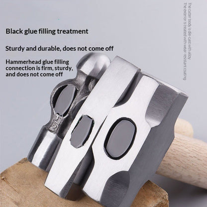Mini Hammer High Carbon Steel Hammer Solid Wood Short Handle Octagonal or Round Head Hammer Small Manual Hardware Tool