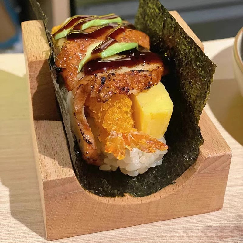 1Pc Japanese Sushi Rack Wooden Taco Snack Food Holder Wood Plate Cuisine Stand Sashimi Sushi Boat For Restaurant Hotel Home