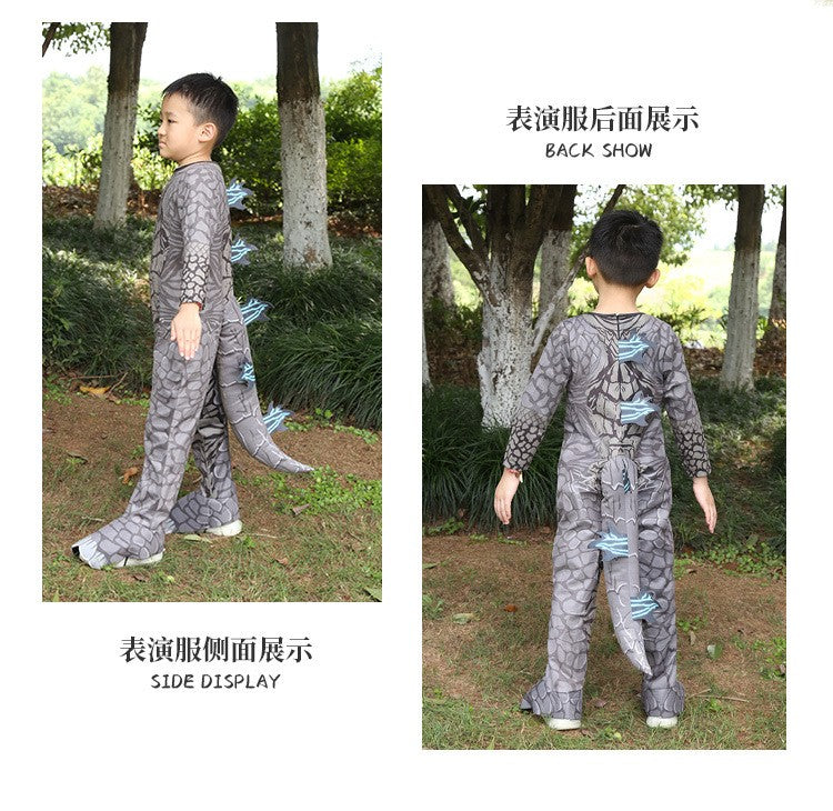 Monster Cosplay Animal Costume Dinosaur Halloween Bodysuit  Kid Boys Girl Funny Jumpsuit Carnival For Toddler Child Catsuit+Mask