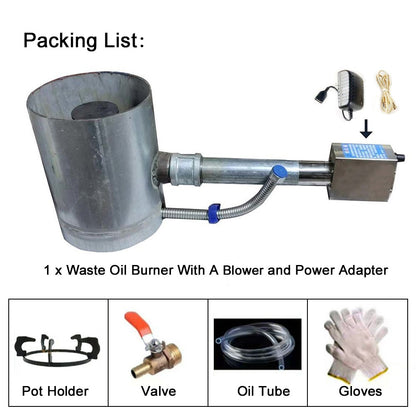 Fogão Aquecedor para Estufa a Óleo Queimado, Conjunto de Queima de Óleo de Motor Usado com Soprador Elétrico para Cozinhar e Ferver Água