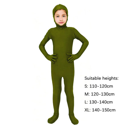 Kids Zentai Invisible Jumpsuit Cosplay Costume Bodysuits Halloween Carnival Skin Tight Suit Spandex Stretch Disappearing