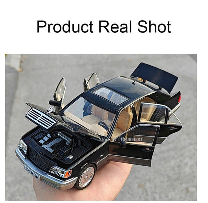 1:24 W140 300SL Toys Alloy Miniature Car Diecast Model Doors Opened Sound Light Pull Abck Rubber Tires Vehice Kid Christmas Gift