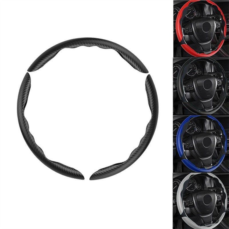 Capa Universal Antiderrapante de Fibra de Carbono para Volante de Carro, Capa Auxiliar para Volante de Carro, Acessórios Antiderrapantes