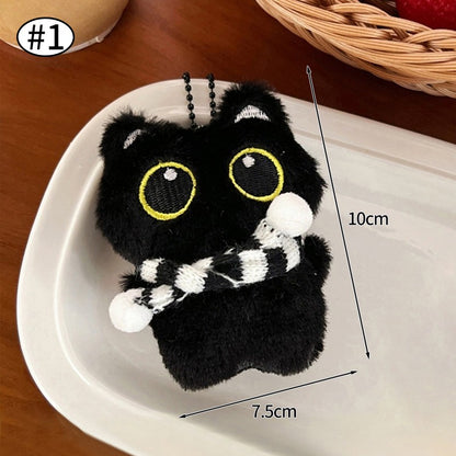 Gothic Bunny Plush Keychain Rabbit Bag Charm Bandage Rabbit Pendant Dark Horror Bunny Doll Keyring Bag Charm Halloween Gifts