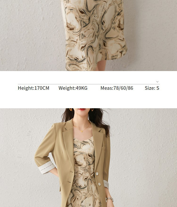 SENTUBILA Midi Print Slip Dresses Women 2025 Spring Summer Korean Fashion Sundre