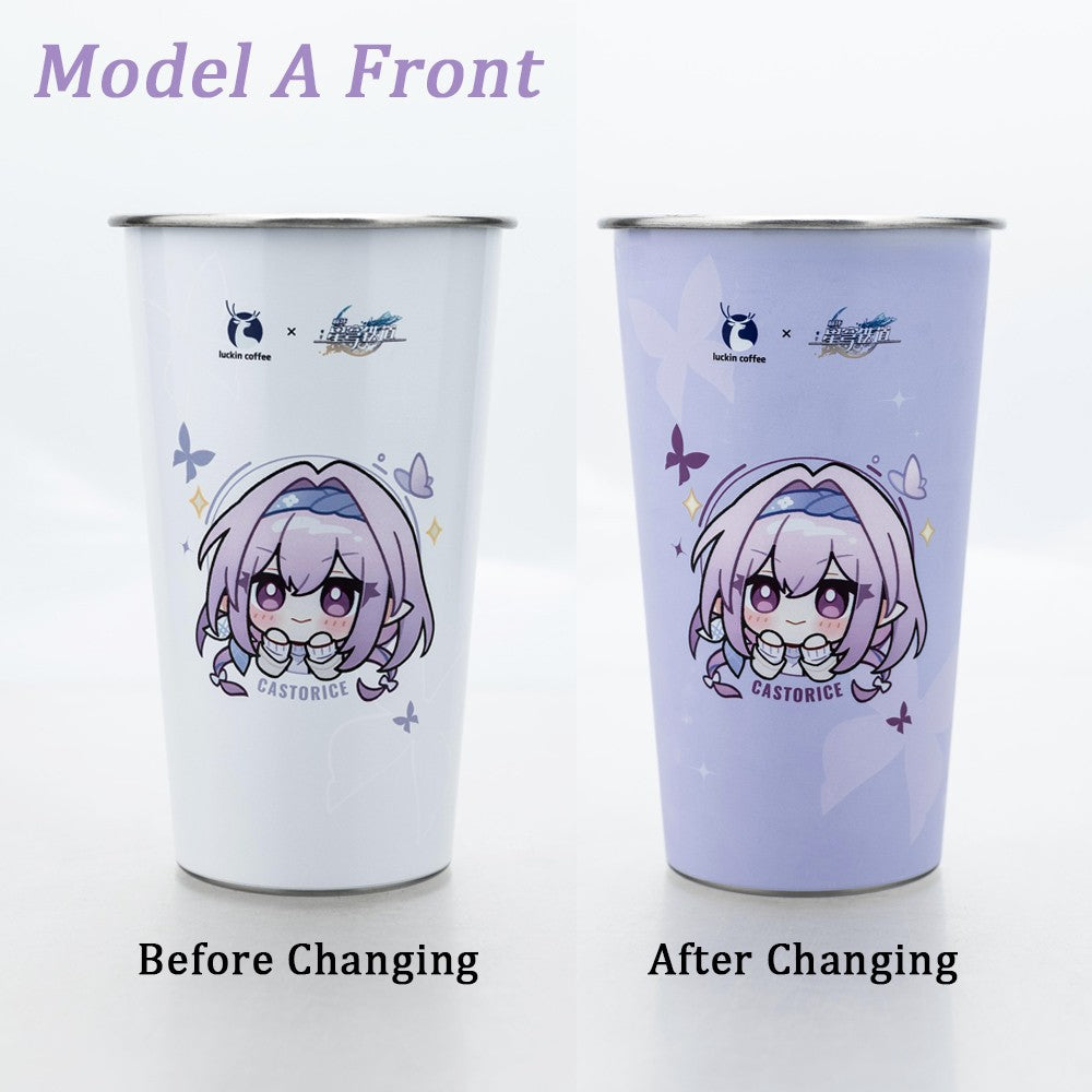 700ML Large Capacity Stainless Steel Cold Color Changing Cold Water Cup Drinking Cup With Straw Lid Collection Gift In Stock