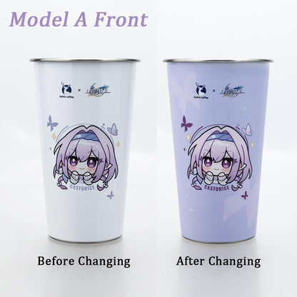 700ML Large Capacity Stainless Steel Cold Color Changing Cold Water Cup Drinking Cup With Straw Lid Collection Gift In Stock