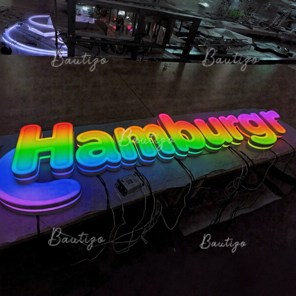 Custom Advertising Led Letters RGB Light Sign Luminous Signage Full Color Acrylic Business Logo Wall Brand