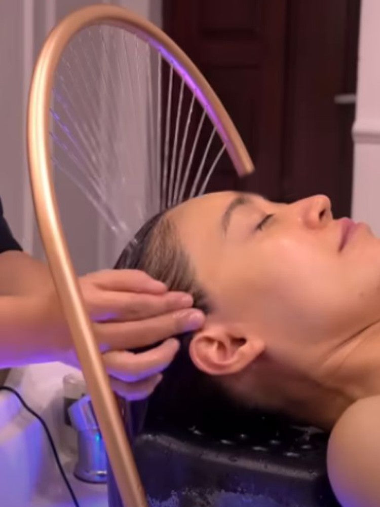 Equipamento de spa capilar Terapia aquática Circulação de água Chuveiro cascata para lavatório de salão Cama de salão Equipamento de salão estilo japonês
