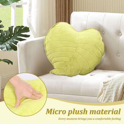 3D Leaf Throw Pillow Soft Plush Leaf Shaped Sofa Cushion 17.7 inch Leaf Shaped Throw Pillow for Bedroom Sofa Couch Decoration