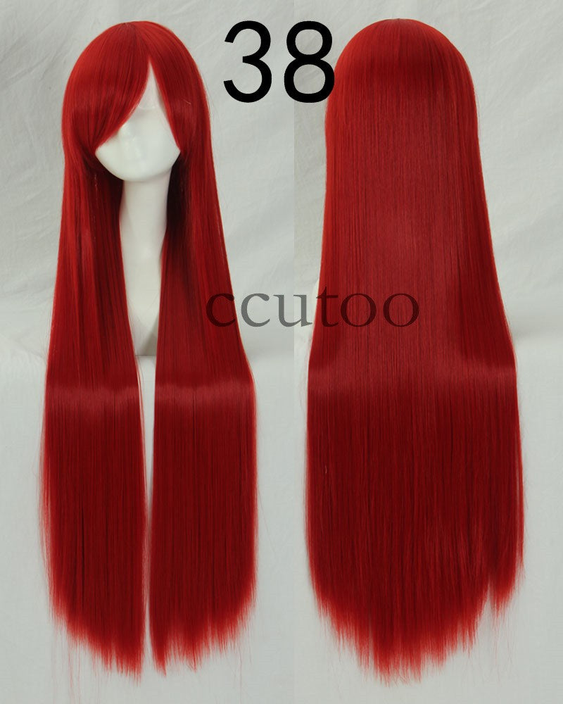 ccutoo 100cm Peruca de Cosplay Reta Sintética de Cabelo Longo de Alta Temperatura 82 Cores Disponíveis