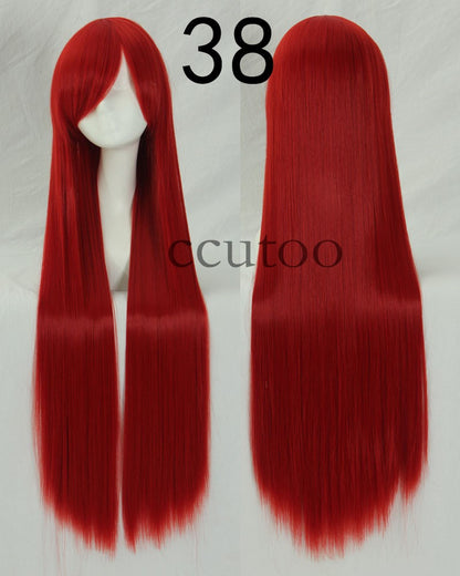 ccutoo 100cm Peruca de Cosplay Reta Sintética de Cabelo Longo de Alta Temperatura 82 Cores Disponíveis