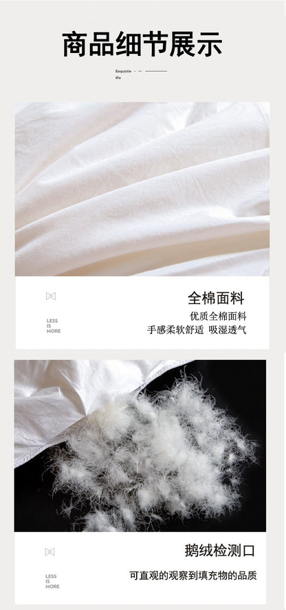 100% white goose down comforter, high-quality five-star hotel twisted flower comforter, pure cotton winter thick comforter