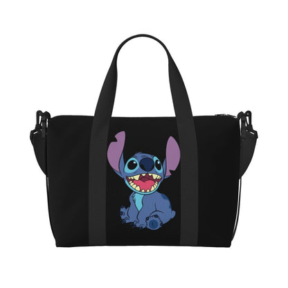 Custom Large SLilo And Stitch Cartoon Tote Bag Women Anime Shopping Shoulder Beach Gym Travel Bag