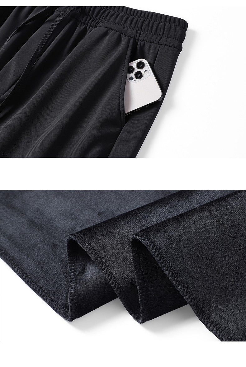 Winter Running Pants Men's Outdoor Waterproof Windproof Thickened Jogging Sports Trousers Warm Fitness Sports Casual Long Pants