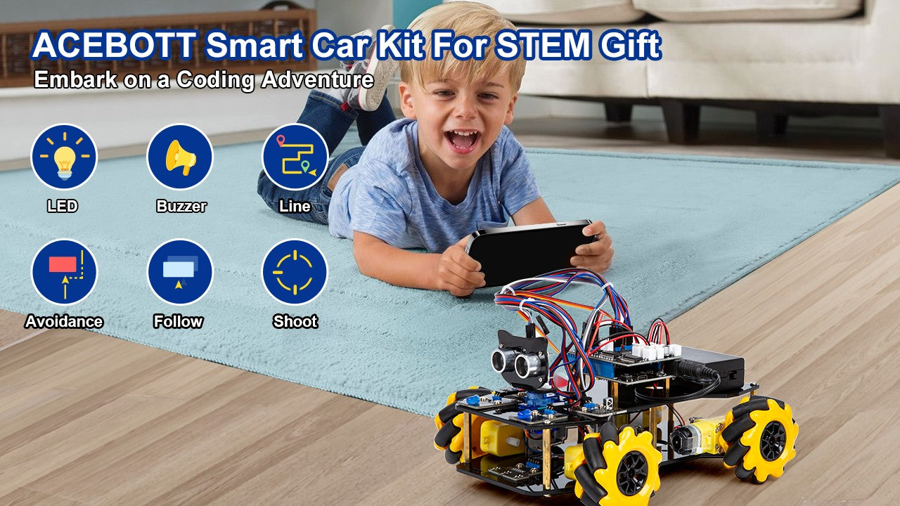ESP32 Smart Robot Car Kit Carro de Controle Remoto para Projeto de Programação Arduino Kit de Codificação Científica de Educação STEM