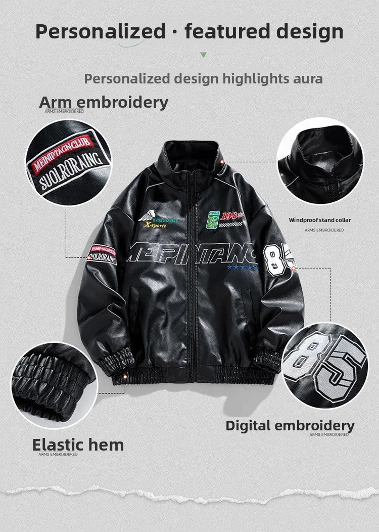 Casual Loose Men's Motorcycle Jacket Street Style Trendy Brand Spring Hot Sale Of The Season New High Street Fashion Couple's To