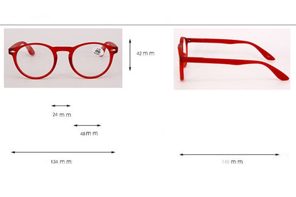Óculos de Leitura Unissex Ultraleves com Estampa de Leopardo Vermelho e Armação Redonda para Leitura Moda Feminina Vintage Óculos Transparentes