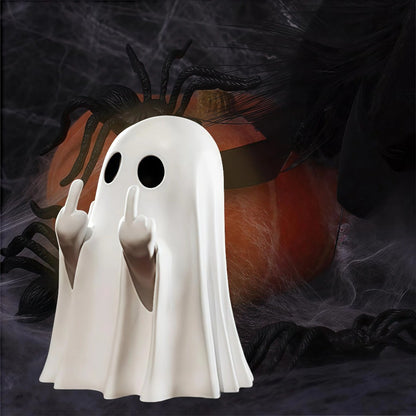 1-5Pcs Cute Middle Finger Ghost Statue, Halloween Ghost Festival Carnival Party Favors, Decoration Ornaments, Gift Bag Fillers