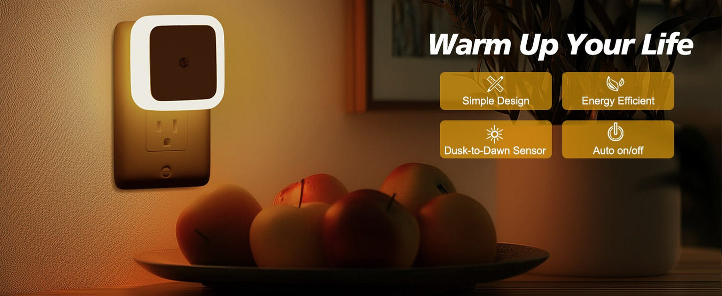 1-8pcs Night Light,Night Lights Plug into Wall,Nightlight Night Light for Adults,Plug in Night Lights,Bathroom Bedroom Soft Whit